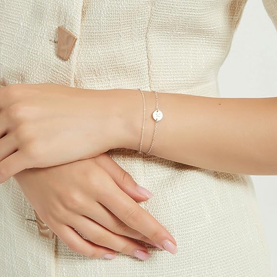 Minimalist 14K Gold Chain Bracelet Adjustable Layering Jewelry For Her US2US Ship