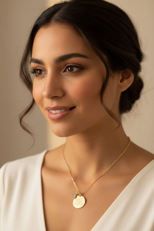 Custom Photo Projection Bar Necklace | Personalized Name Engraved Jewelry