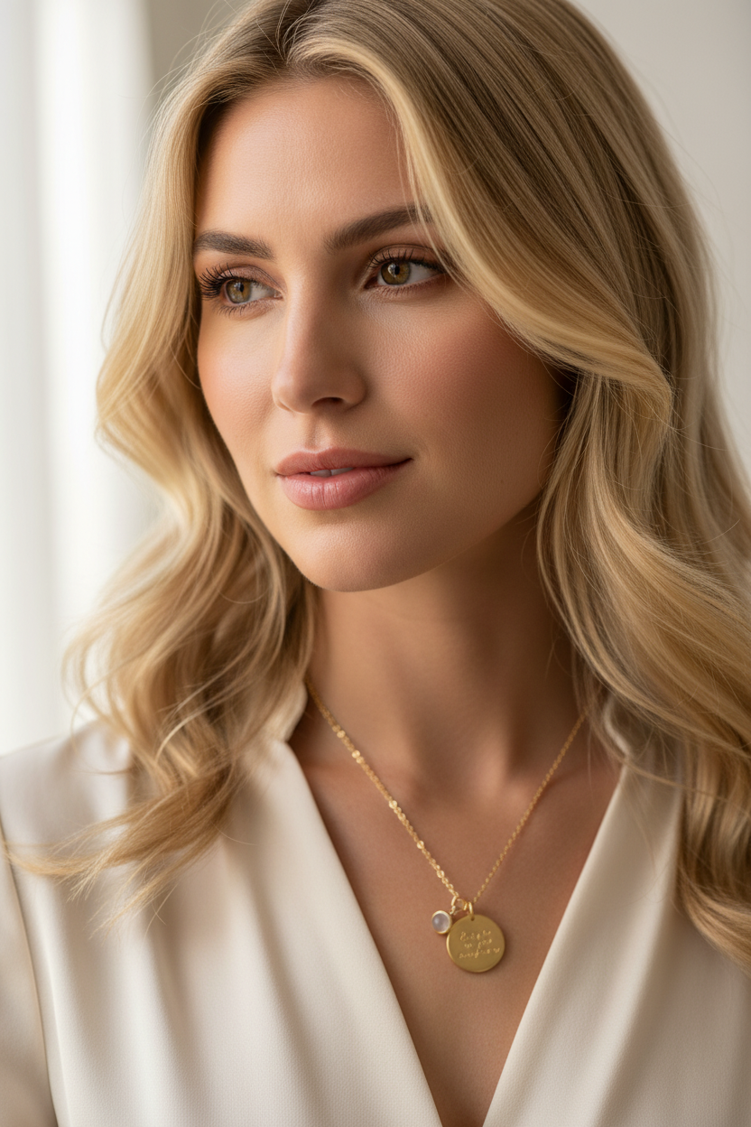 Custom Photo Projection Bar Necklace | Personalized Name Engraved Jewelry