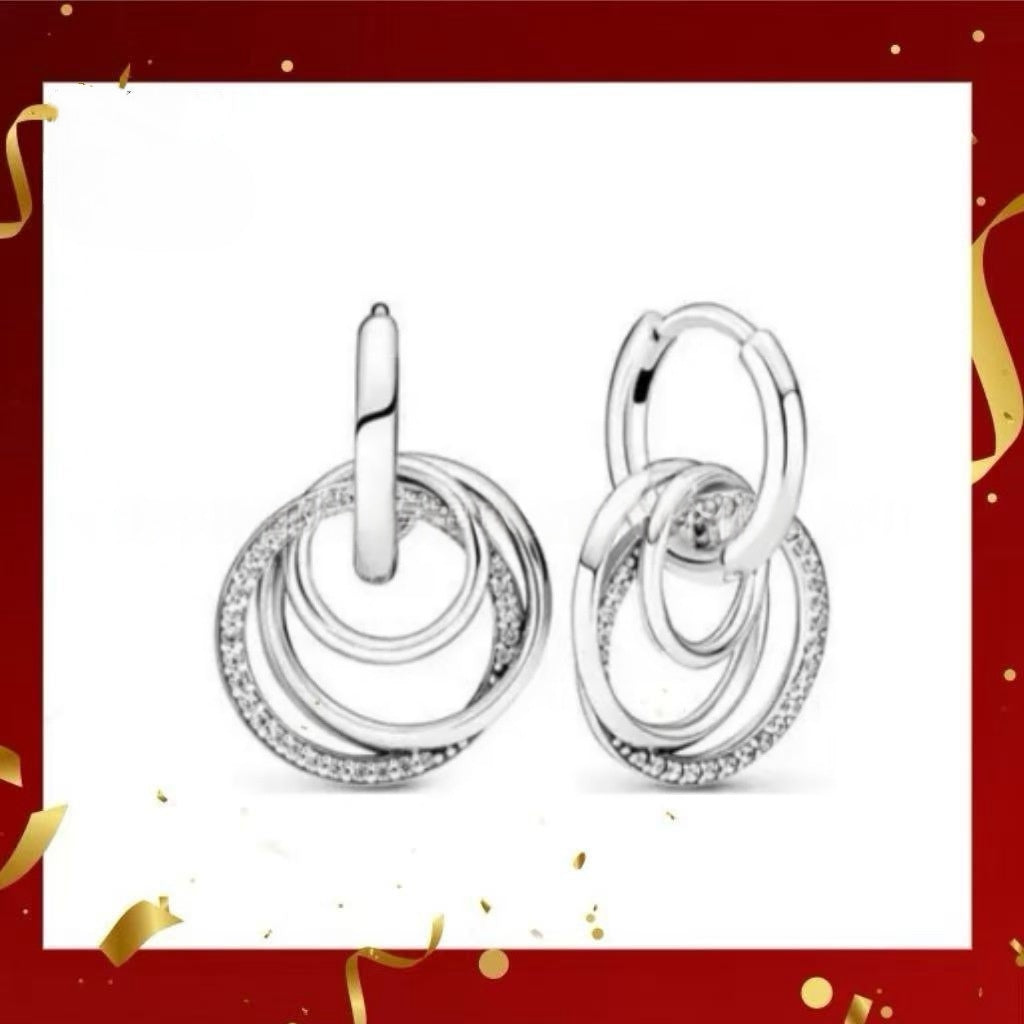 Heart-Shaped Castle Eternal Pendant Sparkling Round Halo Necklace And Earrings