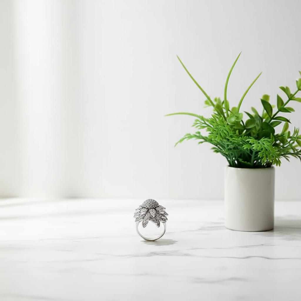 Elegant Sunflower Spinner Open Ring Trendy Ladies Fashion Jewelry US2US Ship