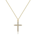 14K Gold Plated Tiny Sideways Cross Necklace Dainty Minimalist Faith Jewelry US2US Fast Ship