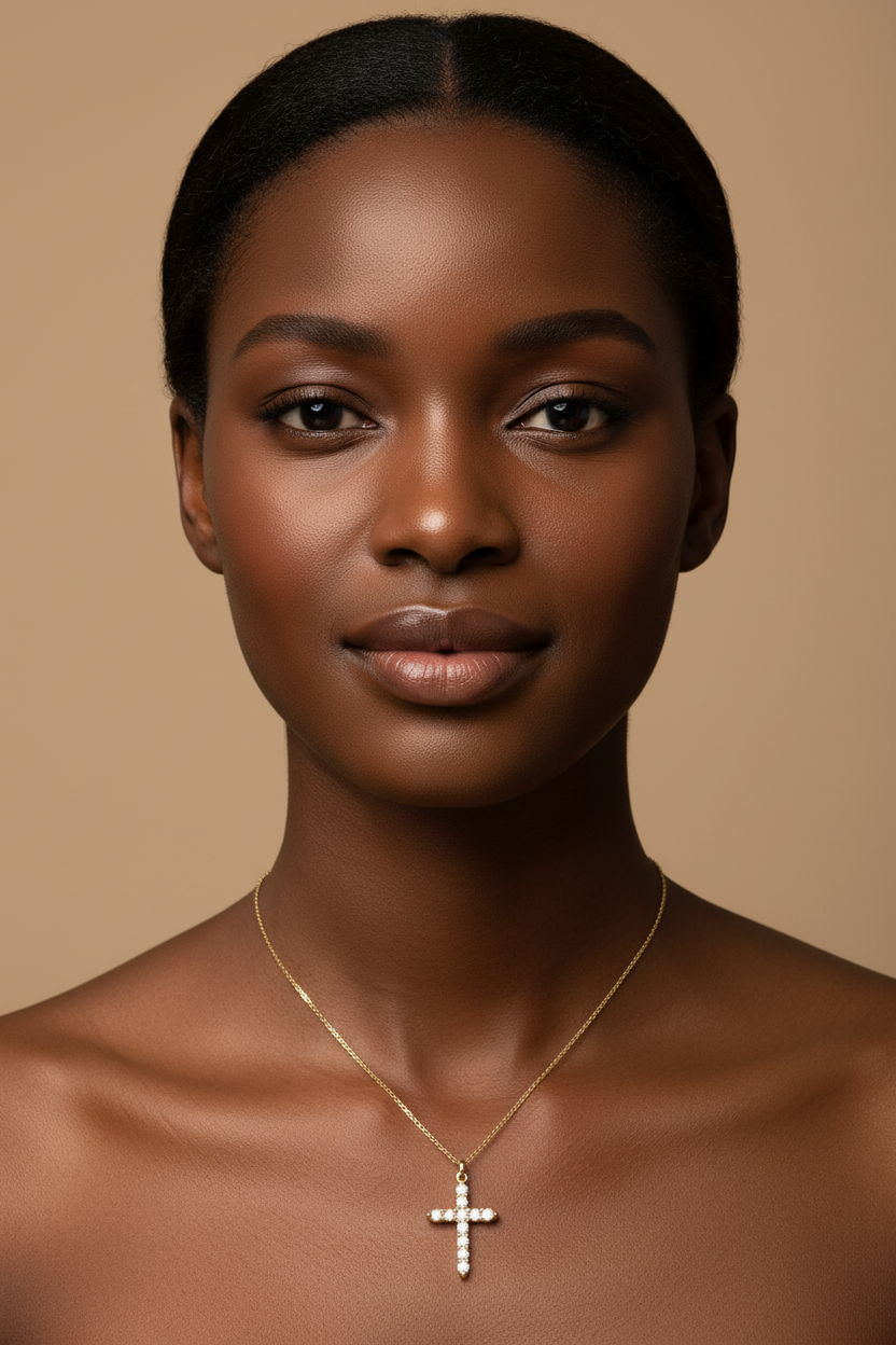 14K Gold Plated Tiny Sideways Cross Necklace Dainty Minimalist Faith Jewelry US2US Fast Ship