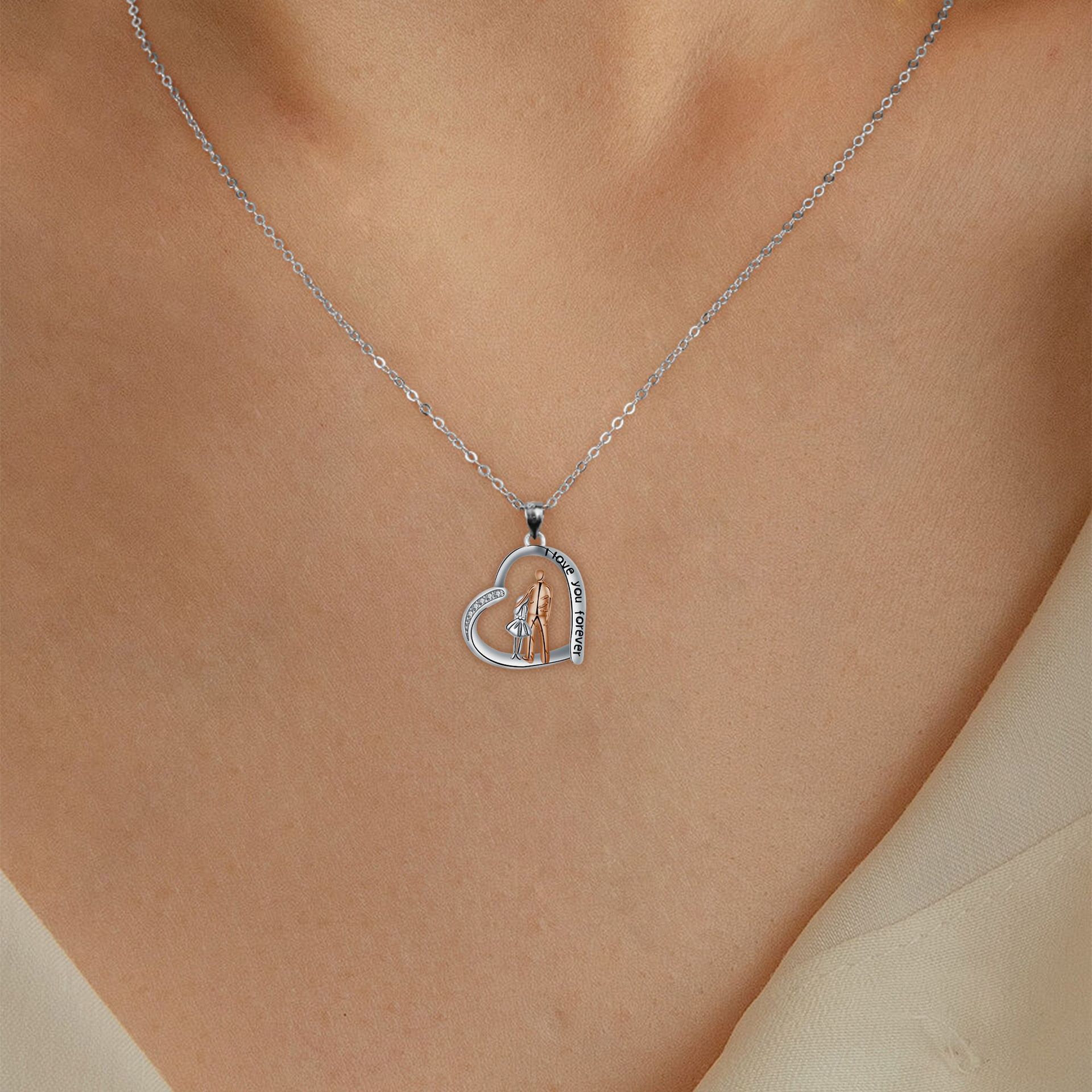 Father And Daughter Necklace Clavicle Chain