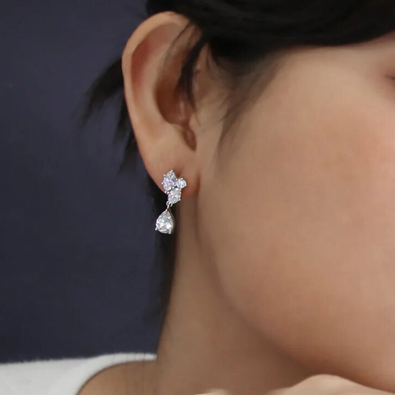 Minimalist Geometric Teardrop Earrings, E5078 Platinum Gold Petite Oval Elegant Stud Earrings for Women Daily Party Jewelry