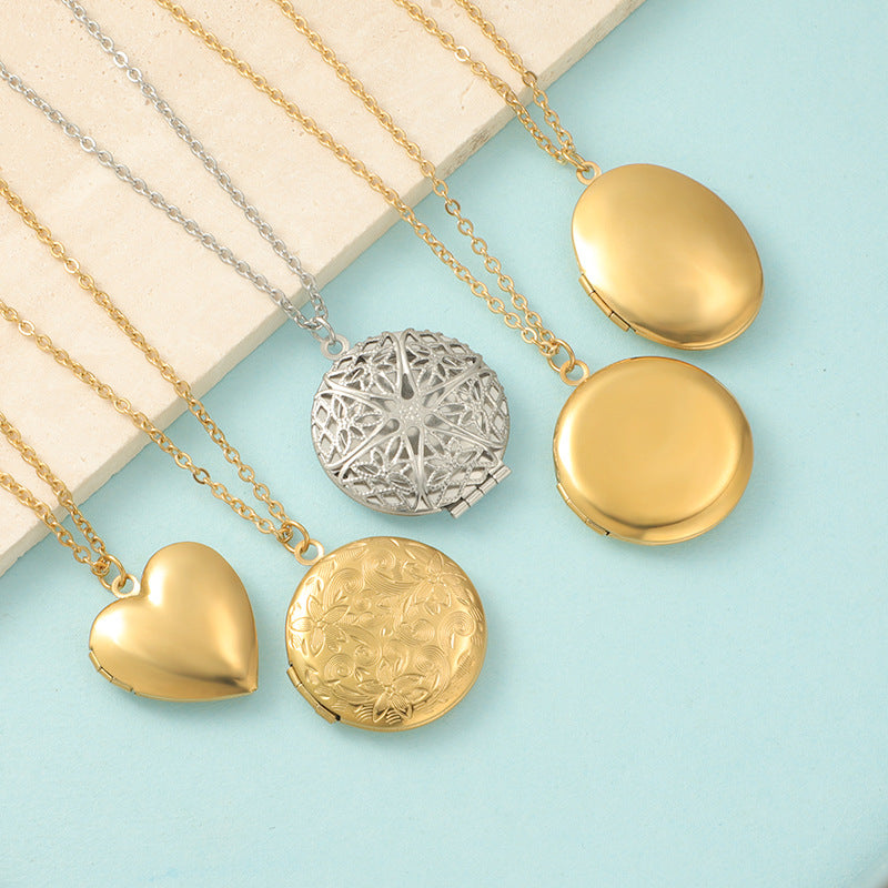 Heart Mirror DIY Photo Necklace | Polished Stainless Steel Custom Jewelry