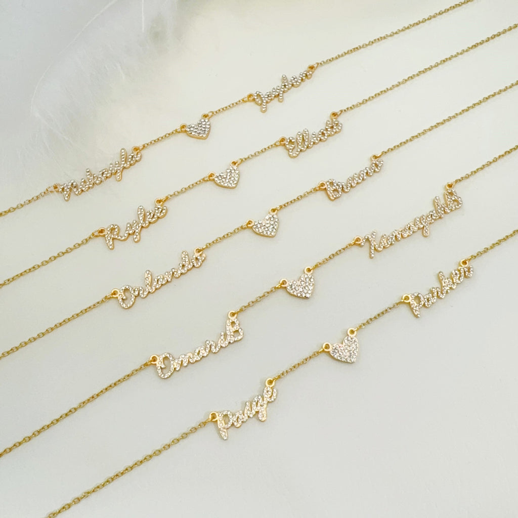 Custom Multi-Name Heart Necklace | Personalized Dad Diamond Inlaid Stainless Steel Choker, Perfect Father's Day Gift.Family Memories