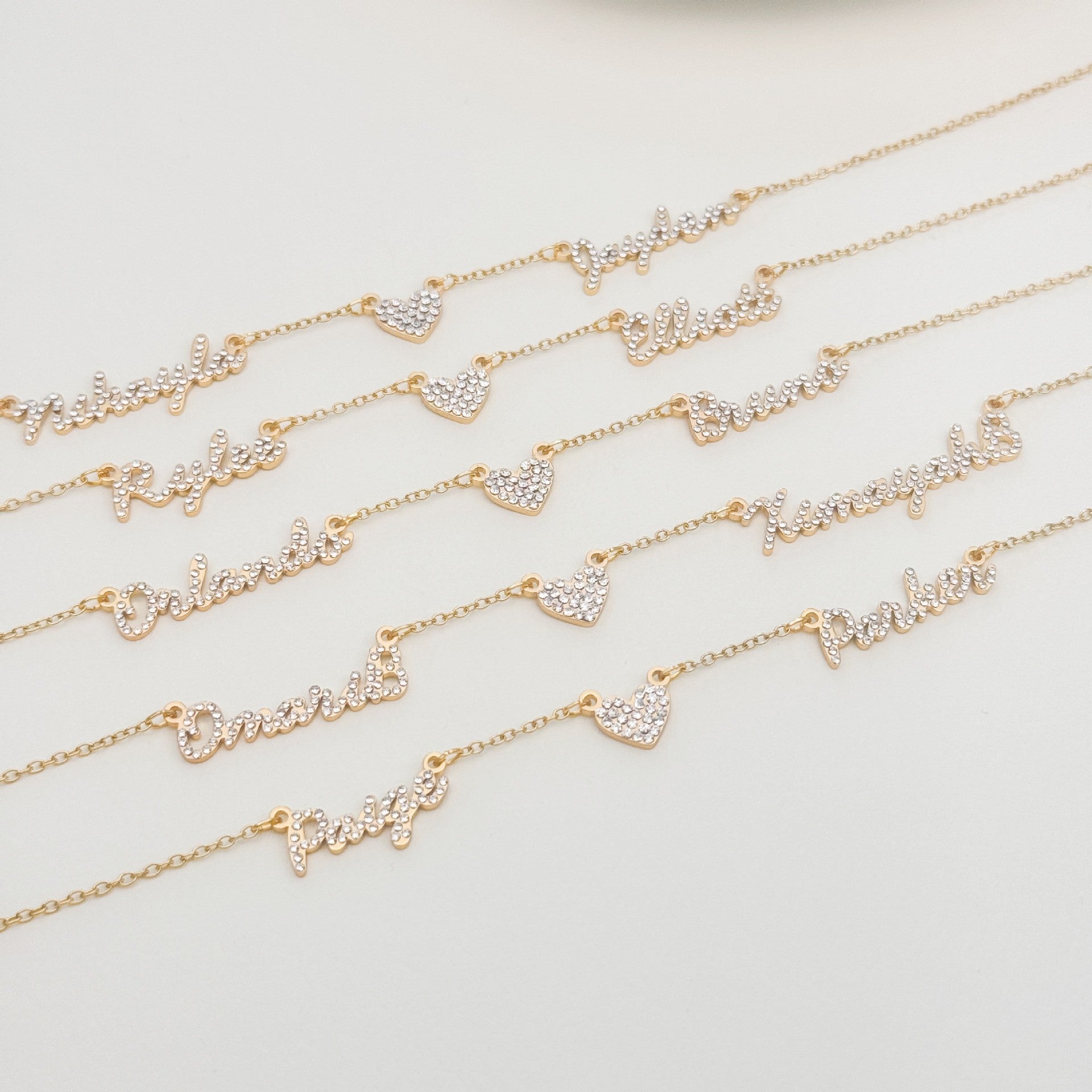 Custom Multi-Name Heart Necklace | Personalized Dad Diamond Inlaid Stainless Steel Choker, Perfect Father's Day Gift.Family Memories