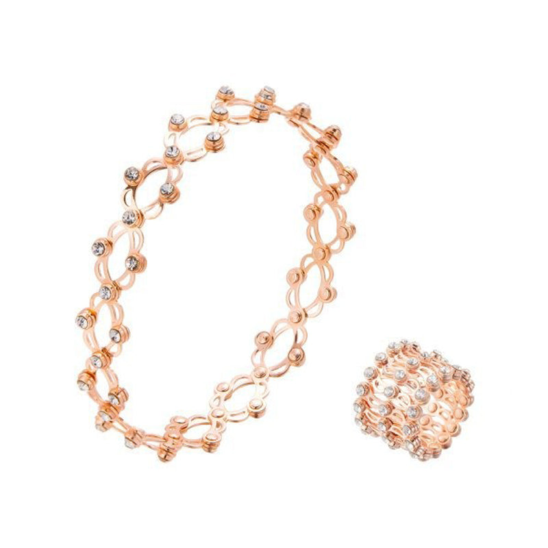 2in1 Stretching Can Foldable Ring, Adjustable Transforming Bracelet Ring Magic for Women and Men,Rose gold telescopic ring,Silver Telescopic Ring|US2US Ship