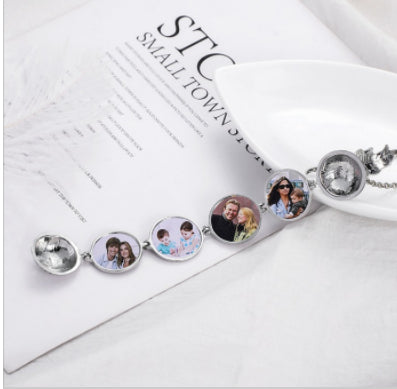 Custom Photo Phase Box Necklace | Men’s Flower Basket Chain Jewelry