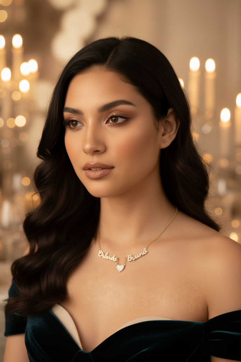 Custom Multi-Name Heart Necklace | Personalized Dad Diamond Inlaid Stainless Steel Choker, Perfect Father's Day Gift.Family Memories