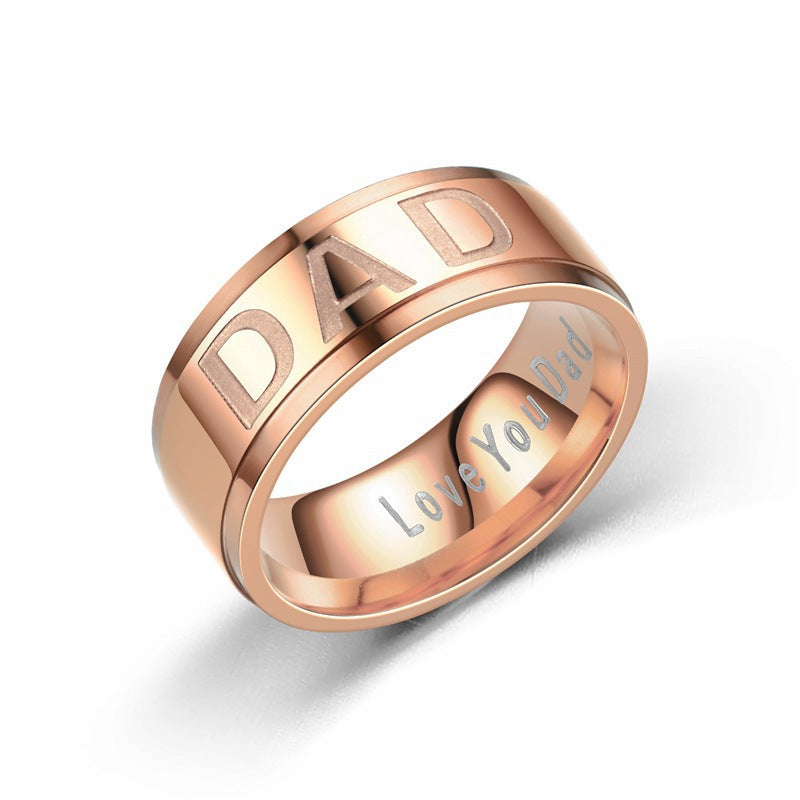 DAD Stainless Steel Frosted Ring Father's Day Ring